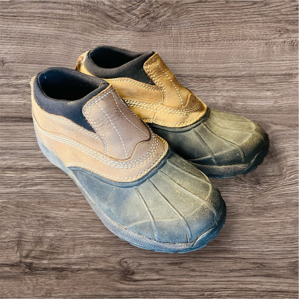 L.L. Bean Tan and Black Rain & Snow Boots